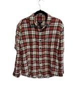POLO JEANS CO Ralph Lauren Mens Button Up Shirt Plaid Flannel Red Blue Sz S - £19.22 GBP