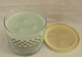 Kirkland&#39;s 14.25 oz Large 3-Wick Candle Natural Wax Blend WINTER MORNING - £21.30 GBP