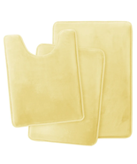 Custard Yellow 3PC Bathroom Rug Memory Foam Bath Mat Set  - €63,29 EUR