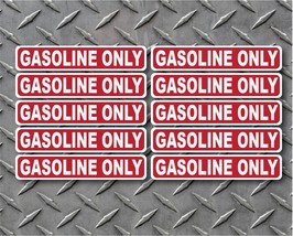 10x Gasoline Only Vinyl Decals - Indoor Outdoor Thick 6 Mil Vinyl Longla... - £3.88 GBP