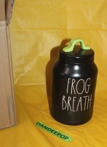 Rae Dunn Frog Breath Storage Canister Halloween Black And Green Ceramic Jar - $113.84