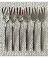 AMC Stainless Flatware CASCADE Lot of 6 Dessert Forks 6 3/8&quot; Made in Jap... - $40.59 CAD