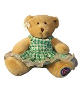 Build a Bear Workshop Chicago Cubs Baseball Bear Plush 12” w/ Green Plaid Dress - £11.53 GBP
