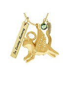 Halo Angel Cat Gold Ash Pendant Urn - Love Charms™ Option - $39.95