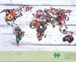RMS International Floral Map 1000 Piece Jigsaw Puzzle 27&quot; x 21.5&quot; New in... - $14.88