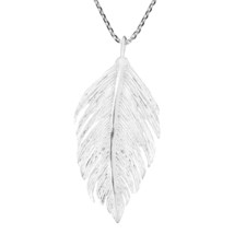 Feather Symbol of Honor and Freedom Sterling Silver Pendant Necklace - £22.20 GBP