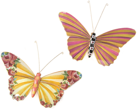 Garden Butterflies Duo Hanging Butterfly Wall Decor Set of 2 NEW - £89.16 GBP