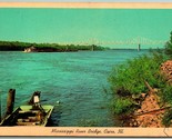 Mississippi River Bridge Cairo IL Illinois UNP Unused Chrome Postcard G3 - $2.92