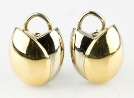 Atemberaubend 18k Zweifarbig Gold Rosenknospe Huggie Ohrringe - $1,919.85