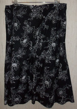 EXCELLENT WOMENS SAG HARBOR BLACK W/ WHITE FLORAL PRINT LINED SKIRT   SI... - £19.77 GBP