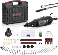 GOXAWEE Rotary Tool Kit with MultiPro Keyless Chuck and Flex Shaft -140pcs - $38.99