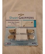 EVRI Bed 4 Piece Sheet Strap Grippers Fasteners Elastic Fastening Clamps... - $3.99