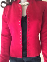 LADIES OR JUNIORS RED STUDDED  STRETCH JACKET SIZE 6 - £9.03 GBP