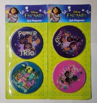 Disney Encanto 4 Pack Round Magnets 4&quot; Power Trio, Familia, Sister Goals - £14.23 GBP
