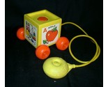 VINTAGE FISHER PRICE PEEK A BOO A B C BLOCK 1970 PULL TOY APPLE BEAR COW... - $18.05