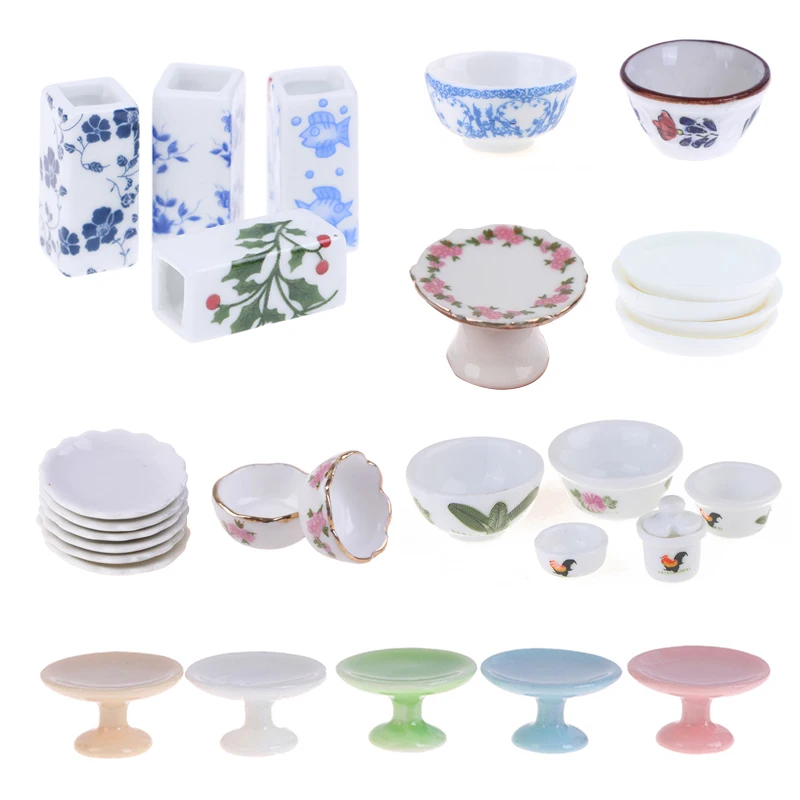 1:12 Dollhouse Chinese Ceramics Chopsticks Tube ,Bowl, Dishes Plate Tableware - £7.63 GBP+