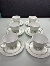 Set of 6 Noritake Progression China: Palos Verde Coffee Mugs/ Tea Cups &amp; Saucers - £18.35 GBP