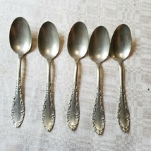 Lot of 5 Wm. A. Rogers 1900 Rhinebeck St Elmo Silver Nickel Teaspoons 6" - $17.60