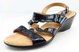 Softspots Size 6 M Black Gladiator Patent Leather Women Sandal Shoes - £15.60 GBP