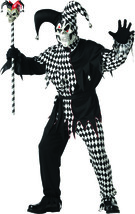 California Costumes Men&#39;s Adult- Black Evil Jester, Black/White, L (42-44) Costu - £123.40 GBP