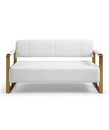 Modern White Loveseat Sofa: Small Space Living Room - $443.48 CAD