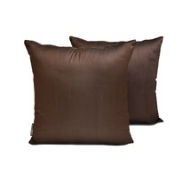 Plain Pillow Cover Brown Set of 2, Art Silk, Solid PillowCase- Dark Brow... - $17.00+