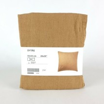 Ikea Dytag Cushion Cover 100% Linen Square Pillow 20 x 20&quot; Dark Beige New - £20.18 GBP