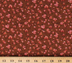 Cotton Floral Tiny Flowers Dutch Brown Cotton Fabric Print by the Yard D148.32 - £9.55 GBP