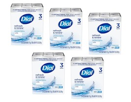 Dial Antibacterial Deodorant Bar Soap, 4 oz bars, White, 3 ea (Pack of 5) - £48.64 GBP