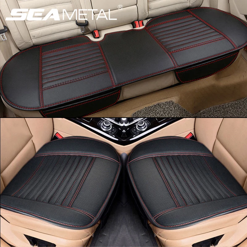SEAMETAL PU Leather Car Seat Cover Universal Vehicle Seat Cushion Anti Slip - £13.12 GBP+
