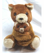 VINTAGE Acme BROWN TEDDY BEAR HOLDING BABY BEAR 7&quot; Plush STUFFED ANIMAL ... - $376.94 MXN