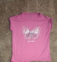 Girls Pink T Shirt- Butterfly Print - $5.47 CAD