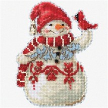 Winter Wonderland Cross Stitch Ornament Kit - Snowman &amp; Cardinal 2019 by Jim Sho - $50.44