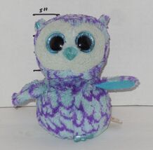 TY Beanie babies BOOS Oscar The Owl plush toy blue Purple white - $9.85
