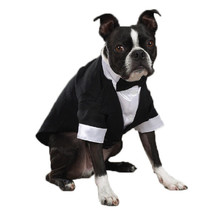 Dog Tuxedo Yappily Ever After High Quality Satin Double-Breasted Tux Coat Bowtie - £23.76 GBP+