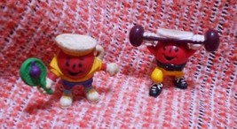 Lot: Kool-Aid PVC Figure Kraft General Foods Weight Lifter &amp; Tennis Vintage Toys - £11.95 GBP