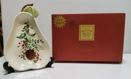 LENOX Pear Candy Dish Williamsburg Boxwood and Pine NIB 2003 9x6 For the... - £16.03 GBP