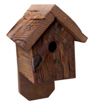RUSTIC FINCH BIRDHOUSE - Recycled Mushroom Wood Bird House - £47.19 GBP