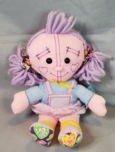  Tyco Doodle Kids Soft Doll 9 inch Light Pink &amp; Purple 1996 - £10.21 GBP