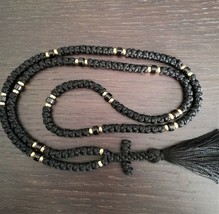 150 knot Black Komboskini Orthodox Prayer Rope Easter gift Eastern rosary  - £47.75 GBP