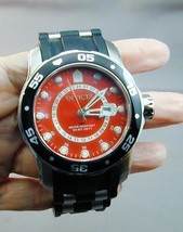 Men&#39;s Invicta Pro Diver Red Dial Wrist Watch 6989 Red Dial EXC - $150.00