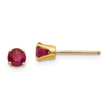 14K Gold Round July Ruby Stud Earrings Jewelry 4mm 4mm x 4mm - £119.86 GBP