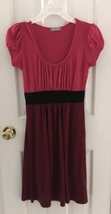 dELiA*s Delia&#39;s Color Block Short Pouf Sleeve Dress: Pink, Purple Junior Size S? - £2.74 GBP