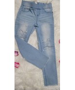 Justice Girls Gray Mid Rise Leggings Size 10 Plus Embellished - $300.87 MXN