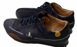 Murtosa Midnight Navy Blue Suede Sneakers Size EU 39 US 8 Made In Portugal - $24.75