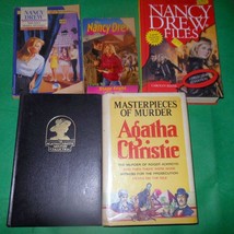 Lot 5 Books Vintage Mystery Crime Nancy Drew File Agatha Christie Collection - £17.19 GBP