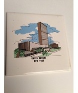Vintage Trivet Ceramic Accent Wall Tile New York United Nations 6x6 AA - $12.34