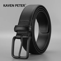 men Black Buckle Belt Luxury Designer Pu Leather Strap Men Waist - £11.81 GBP+