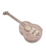925 Sterling Silver Vintage Pill Box Solid 3D Carved Guitar (OPENS)  TR3734 - $225.38 CAD