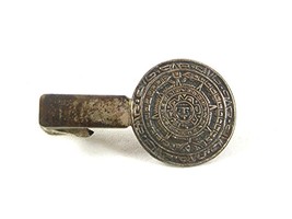 Vintage Taxco Sterling Silver Aztec Calender Tie Clasp Made In Mexico 6317 - £25.80 GBP